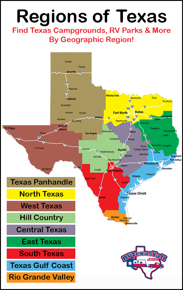 Geographic Regions Of Texas Map