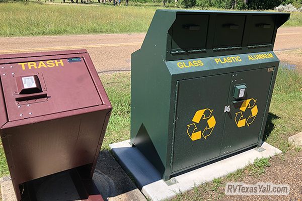 Campground Trash and Recycle Bins
