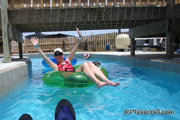 Floating the Lazy River at Jamaica Beach RV Park