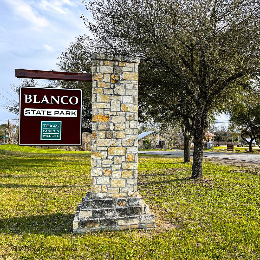 Blanco State Park Sign