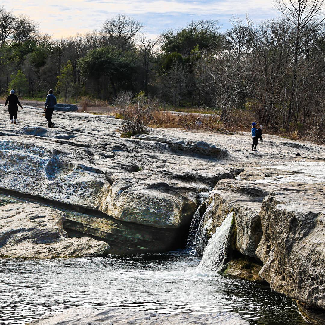 Hiking Over The Lower Falls at McKinney Falls State Park